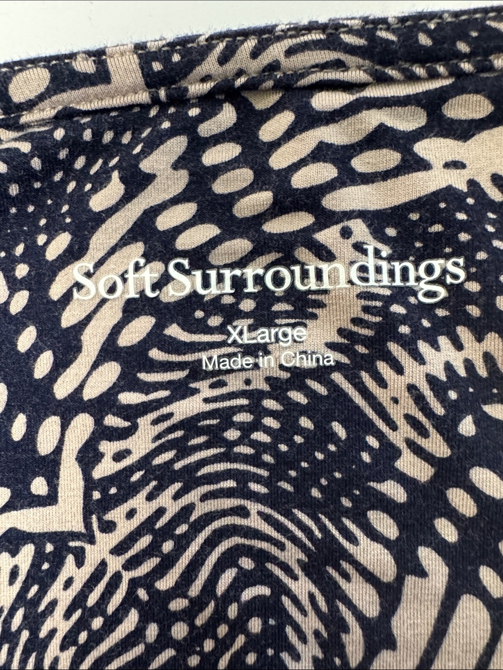Soft Surroundings Juliette Jersey Navy & Neutral Tile Maxi Dress Size XL - Picture 10 of 11